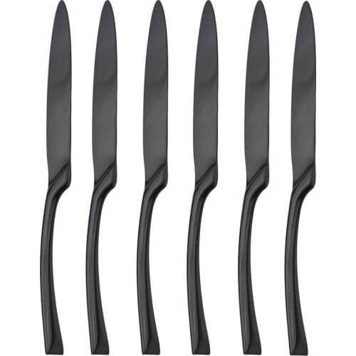 Black Dinner Knife Silverware Set Luxury Mirror Cutlery Creative Dinner Set 304 Stainless Steel Dinnerware Tableware Set