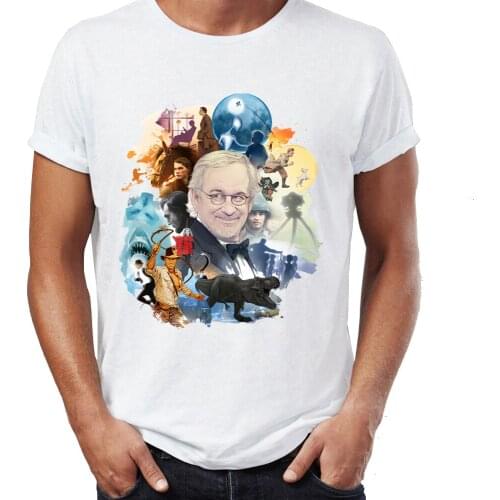 New Mens t-shirt Spielberg Universe Jaws Indiana Jones T Rex Aliens Awesome Artwork Printed Tshirt Tees Top Harajuku Streetwear