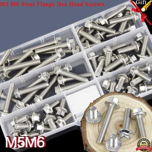 GB5787 M5 M6 Steel Cap Screw Flange Hex Head Screws External Hex Drive Flanged Hex Flange Bolts For Automobile Motorcycle Mechan