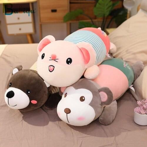 Hot Cute Dog Rabbit Monkey Cat Mouse Teddy Bear Plush Toys Stuffed Animals Doll Soft Sleep Pillow Cartoon Gift for Kids Girls