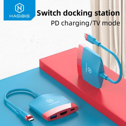 Hagibis Switch Dock TV Dock for Nintendo Switch Portable Docking Station USB C to 4K HDMI-compatible USB 3.0 PD for Macbook Pro