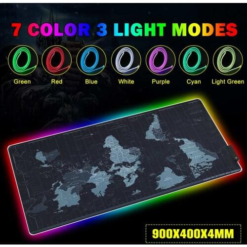 LED Gaming Mouse Pad RGB Gamer Large Mousepad LED Lighting USB Keyboard Colorful Desk Pad Mice Mat For PC Laptop Desktop