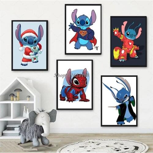 Disney Cartoon Lilo&Stitch anime Canvas Painting marvel Interstellar Baby posters and prints wall pictures for living room decor