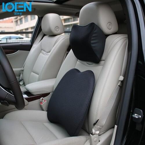 LOEN car seat cushion set neck Memory Foam support headrest Back lumbar supports for toyota hyundai chevrolet Audi kia