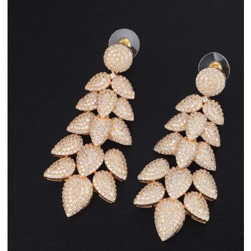 LARRAURI Trendy Luxury Brand Pendant Earrings Full Cubic Zirconia Top Quality Women Sister Mother Anniversary Birthday Gift