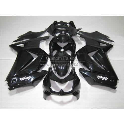 Injection mold plastic Fairing kit for Kawasaki ninja 250r 2008-2014 EX250 08 09 10 11 12 13 14 all glossy black fairings BL15
