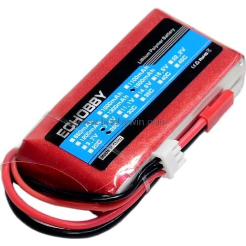7.4V 2S 1500mAh 25C LiPO Battery JST plug same side wire output for RC Model Airplane