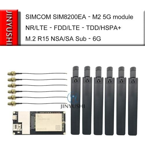 SIMCOM SIM8200EA‐M2 5G module with USB adapter antenna NR/LTE‐FDD/LTE‐TDD/HSPA+ M.2 R15 NSA/SA Sub‐6G faster than EM20-G EC25
