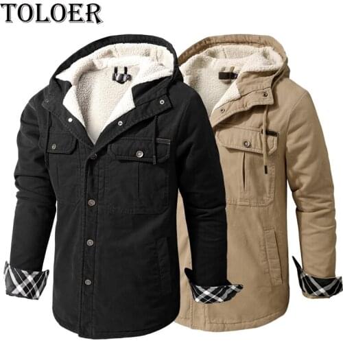 Winter New Mens Casual Jacket Black Hooded Long Jackets Warm Thick Coats 2021 Men Clothing Fashion Vintage Zipper Retro Overcoat