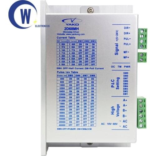 2D68MH drive voltage AC18-80V, a new generation of high-performance digital stepper driver with 32-bit DSP technology