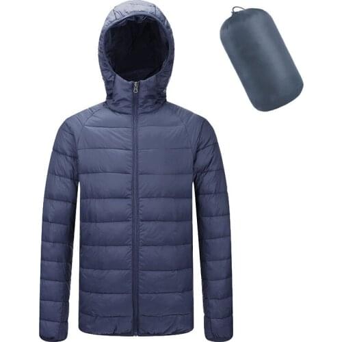 New Jacket Men Autumn Winter Light Weight Overcoat Waterproof Windbreaker Jacket Coats Cotton Warm Hooded Jacket chaqueta hombre