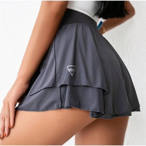 2021 New High-waist Sports Short Skirt Running Pleated skirt Womens Summer Prevent Exposure Loose-fitting Yoga Wide-leg Casual