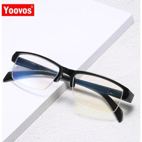 Yoovos Reading Glasses Men/Women 2021 Blue Light Reading Eyewear Womne Plastic Square Frame Glasses Oval Anti-Fatigue Okulary