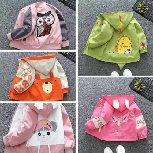 Autumn Childrens Clothing Cartoon Jacket Boys Girls Baby Outing Clothes Children Hooded jackets Coat Spring Kids Outfits 1-7Y