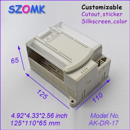 Din rail enclosure plastic project box (10 pcs) 125*110*65mm distrubition enclosure instrument housing case control box