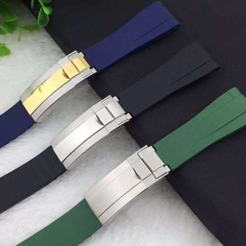 20mm Watchbands For Rolex DAYTONA SUBMARINER Yacht-Master SUP GMT Watch Accessories Rubber Silicone Watch Bracelet Watch Strap