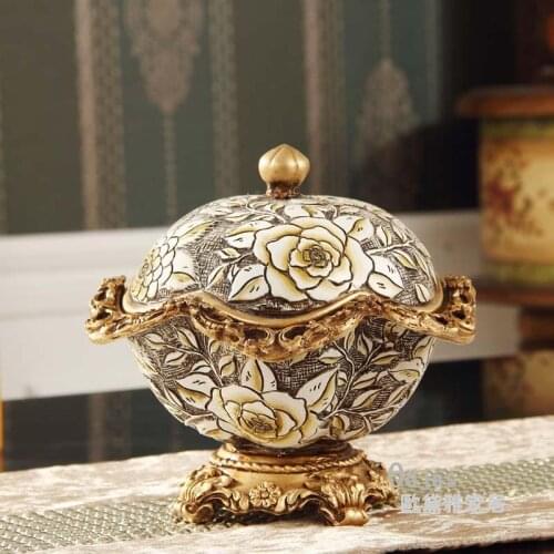 European resin jewelry box storage box Creative candy box retro luxury jewelry box wedding gift Decoration