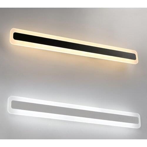 0.4-1.2m Black/White Modern Acrylic LED Wall lamp For Bedroom Bathroom Mirror Bedside sconce lamp AC85-265V Dresser Wall Lights