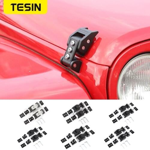 TESIN Car Lock Hood Latch Catch for Jeep Wrangler JK Car Engine Lock Cover for Jeep Wrangler 2007-2017 Car Exterior Accessories