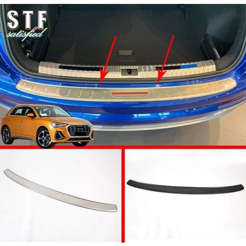 Stainless Steel Rear Bumper Protection Outside Trunk Sill Decorative Plate Pedal For Audi Q3 2019 2020