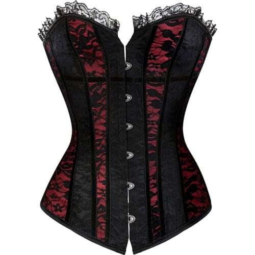 Sexy Lace Lace Overbust Corset Women Bustier Top Waist Trainer Body Shaping And Slimming Clothing Plus Size S-6XL