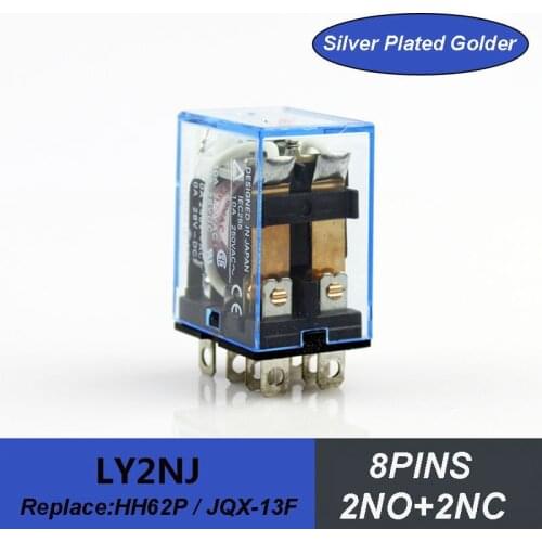 1pcs sale high quality electric relay JQX-13F 8feet DPDT miniature electromagnetic relay 220v LY2NJ DC AC shipping free