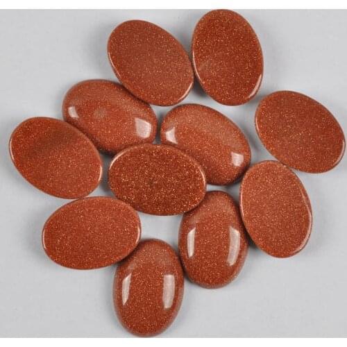 18x13MM Gold Sandstone Oval CAB GEM Cabochon Jewelry Bead (10 pcs/lot) H018