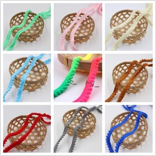 20Yards Rainbo Hairy Pom Pom Trim Ball Pompom Fringe Ribbon Sewing Lace Kintted Fabric Handmade Craft Socks Edging Accessories