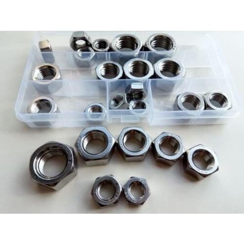 24pcs M10 M12 M14 M16 M20 Stainless Steel Nuts Hexagonal Nut Hex Sleeve Sleeves