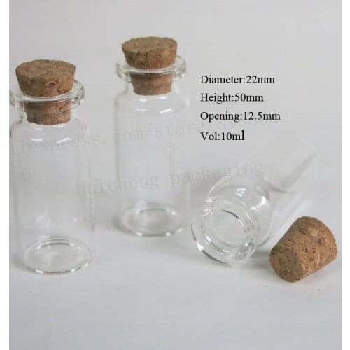 500 x 10ml Christmas Wish Bottles 10cc Small Empty Clear Cork Glass Bottles Vials For Holiday Wedding home Decoration Gifts