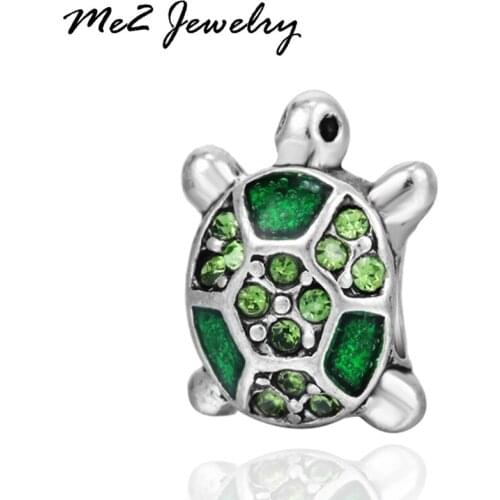 Aliexpress New Crystal Turtle Charms beads Fit European Bracelets Diy Women Charm Pulseira Free Shipping