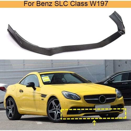 Car Front Bumper Lip Spoiler Splitters for Mercedes-Benz SLC Class W197 SLC180 200 300 Sedan Standard 2017-2019 Carbon Fiber