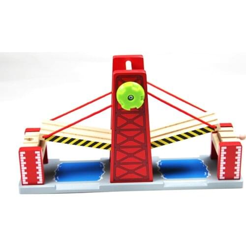 P139 Free Shipping Wooden Bulk Train Track Accessories, Bilateral Drawbridge, Compatible with Wooden Train Tracks