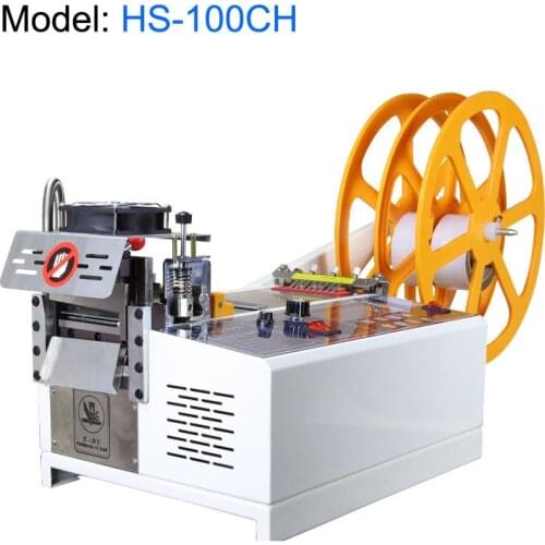 Big Screen Display Computer Cloth Belt Cutting Machine Hot and Cold for Magic Sticker Heat Shrink Nylon Rope PVC Tube