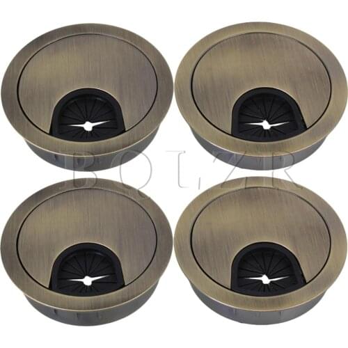 BQLZR 4Pcs 50mm Grommet Table Cable Computer Desk Wire Hole Cover Zinc Alloy