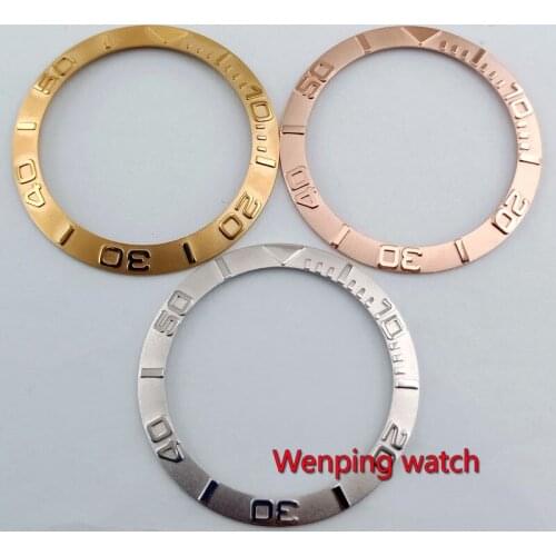 Watch bezel New 38mm Stainless steel silver gold insert for watch aftermarket replacement parts P300-44