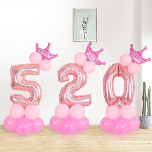 Number Balloon Birthday Party Decorations Kids Numbers Ballon Adult Figures Balls Foil Cijfer Balloons Baby Shower Girl Boy 1st