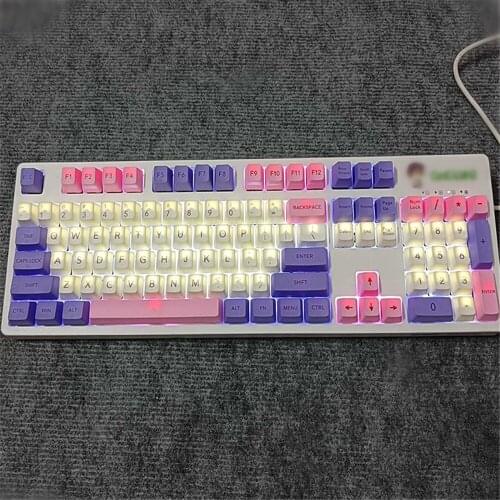 Colorful Mechanical Keyboard Sakura Sublimation PBT Keycap 108 Keys OEM Height Keyboard Keycaps