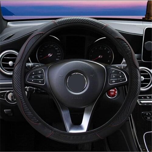 Breathable Leather Car Steering Wheel Cover For Audi A1 A2 A3 A4 A5 A6 A8 Q2 Q3 Q5 Q7 Q8 R8 TT Anti-Slip Dust-proof Car Styling