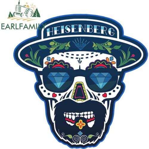 EARLFAMILY 13cm x 12.9cm For Skull Motorcycle Car Stickers Surfboard Fine Decal Waterproof 3D Personality Creative Decoration