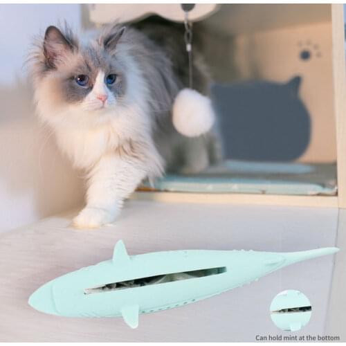 Cat Toy Mint Fish Silicone Toys Chew Molar Stick Teeth Cleaning Pet Toothbrush Dog Kitten Product For Pets Products