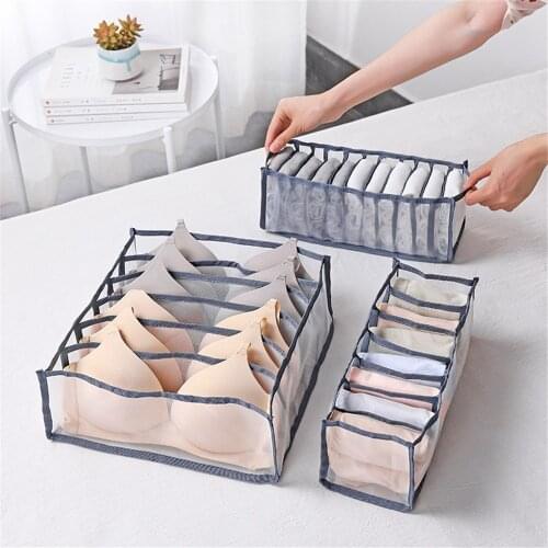 Underwear Storage Box Dormitory Closet Organizer Bra Tie Socks Scarfs Folding Drawer Separator Wardrobe Finisher Furniture Tools
