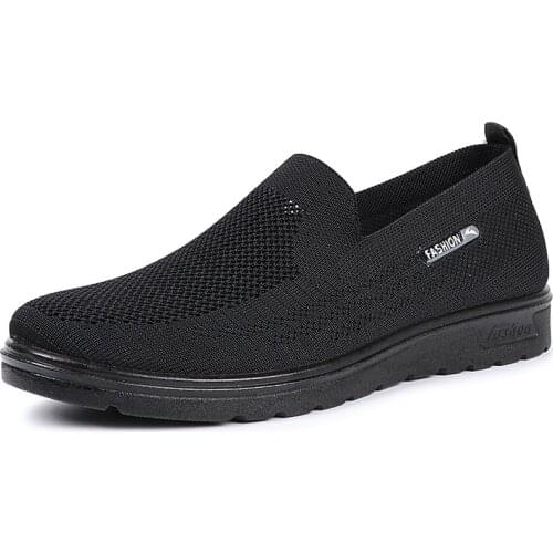 Lightweight Man Casual Shoes Comfortable Breathable Mens Sneaker Slip-on Black Grey Loafers Size 39-43 Mesh Moccasin shoses new