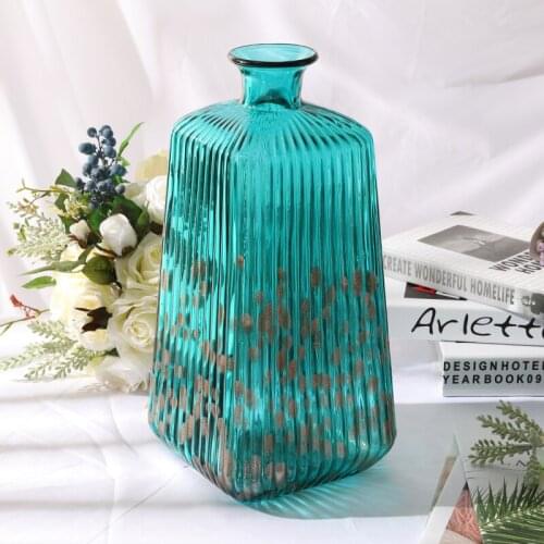 Nordic High Quality Glass Vase Manual Blowing Art Vases Home Decorations Accessories Hydroponic Glass Container Wedding Gifts