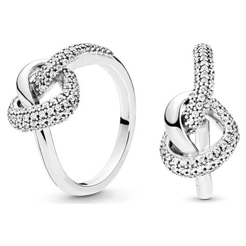 2020 New Stylish Exquisite Knotted Heart-shaped Ring, Classic All-match Jewellery To Give Wife A Romantic Wedding Week Gift