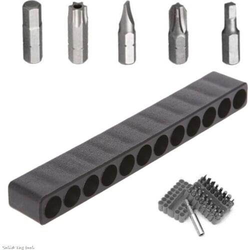Screwdriver Hole 10/12 Holes Hex Shank Bit Holder Plastic Head Storage Case Tool
