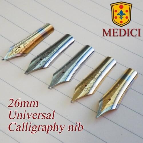 Universal 26mm fountain pen nib Gold Plating replace nib tip feather iridium calligraphy for medici 200 pimio 912 916 918 b