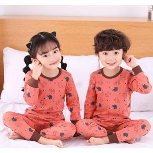 Boys Girls Pajamas Winter Long sleeve Childrens Clothing Sleepwear Cotton Pyjamas Sets For Kids Nightwear 2 4 6 8 10 12 14Years