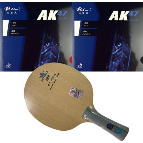 Pro Combo Table Tennis Racket Ping Pong Paddle RITC 729 Friendship C-5 Blade with 2x Palio AK47 BLUE Matt Rubbers