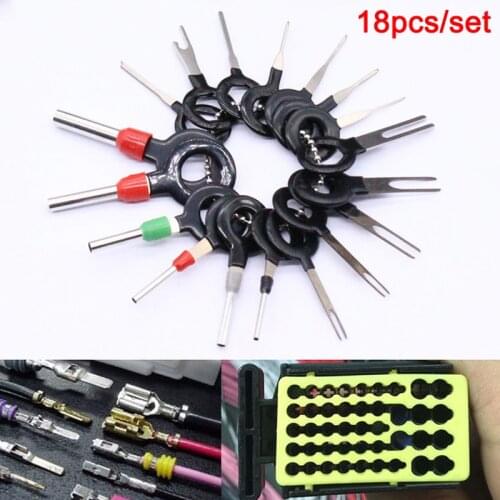 Do Promotion! 18 Pcs Car Wire Harness Plug Terminal Extraction Pick Connector Pin Remove Tool Set